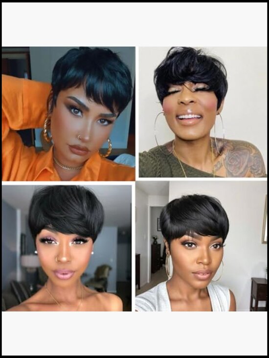 Pixie Cut Short Wig Natural Layered Wavy Synthetic Thermal Fiber Hairpiece main image 6